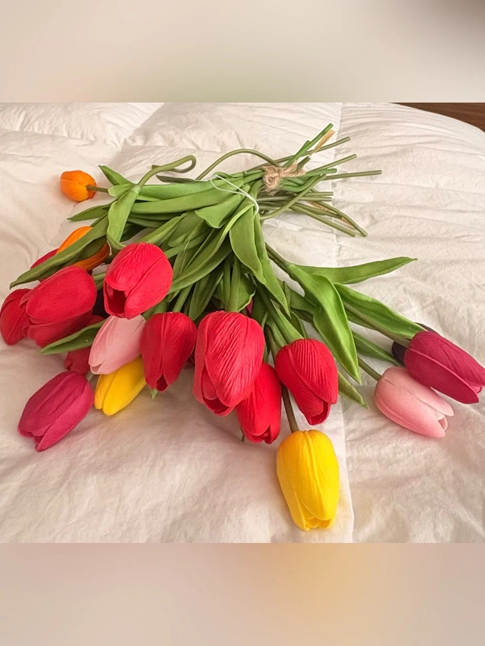 CocoBella Real Touch Faux Tulips Luxury Designer Floral Stems